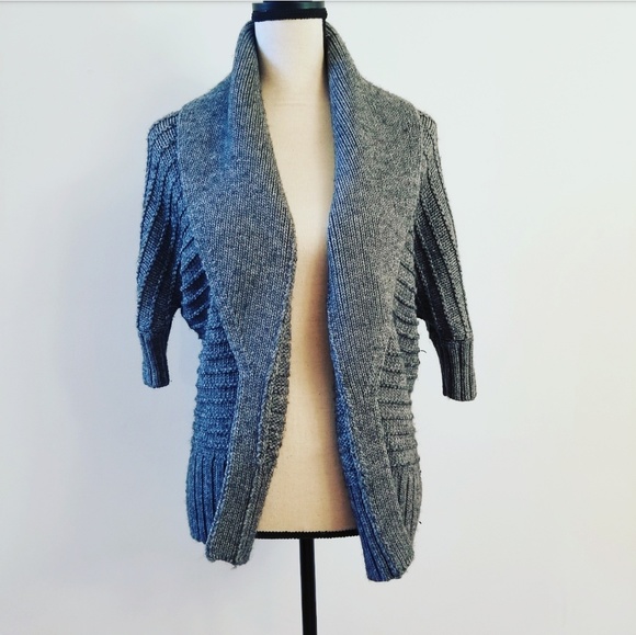 Express Sweaters - 🍉 Express Short Sleeve Cardigan Sweater in Gray